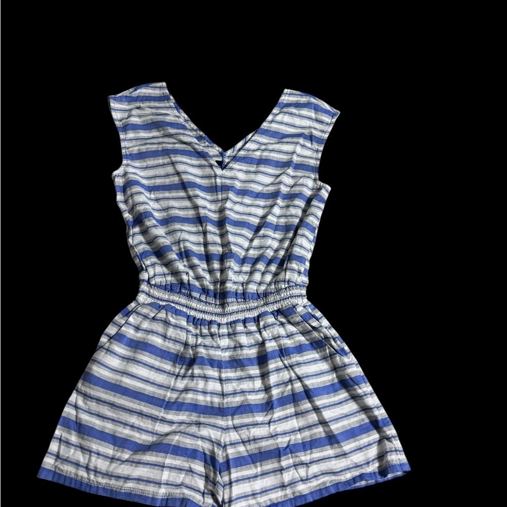 a.n.a Blue and White Striped  Romper
